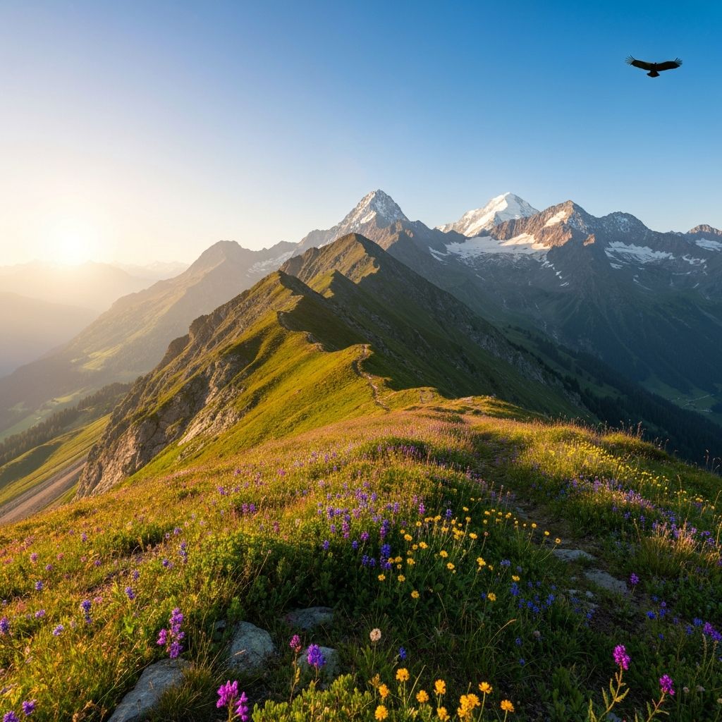 Swiss Alpine Peak with Natural Herbs